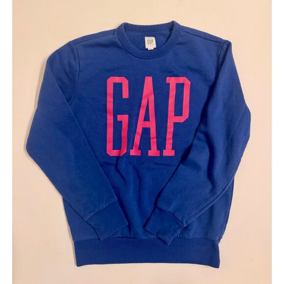 Gap Crewneck Pullover Logo Sweatshirt Blue/Pink Size XS - Picture 1 of 5